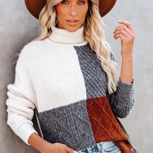VICI Grayce colorblock turtleneck knit sweater